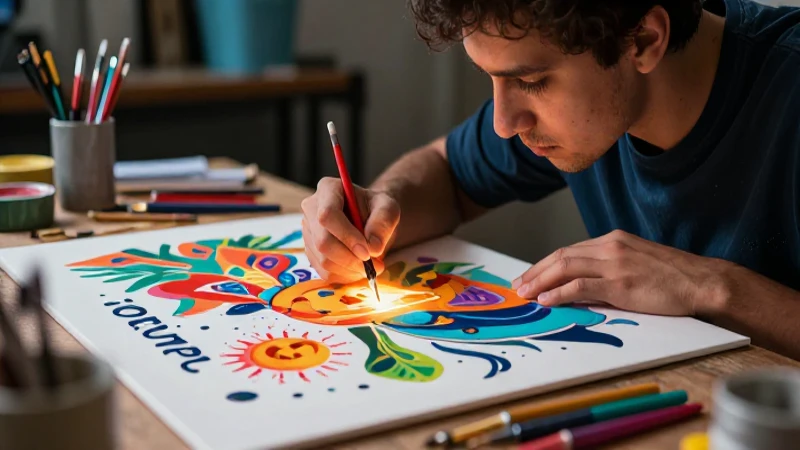 Conoce la magia de la ilustración: técnicas, inspiración y consejos 5 Ilustrador dinámico crea arte vibrante y detallado