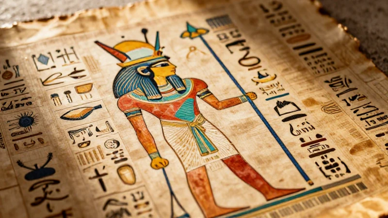 El asombroso origen de la escritura y las civilizaciones antiguas 3 Jeroglíficos egipcios detallados en papiro vibrante