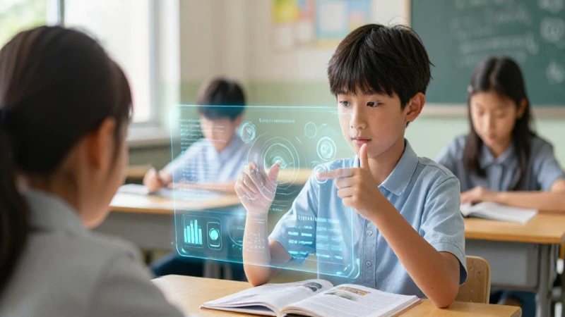 Estudiante aprende con interfaz holográfica realista