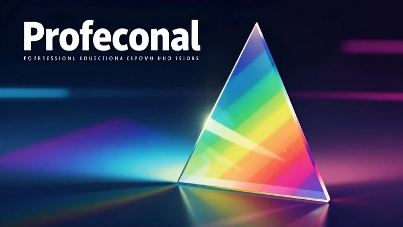 Revista educativa con prisma de luz y diseño abstracto