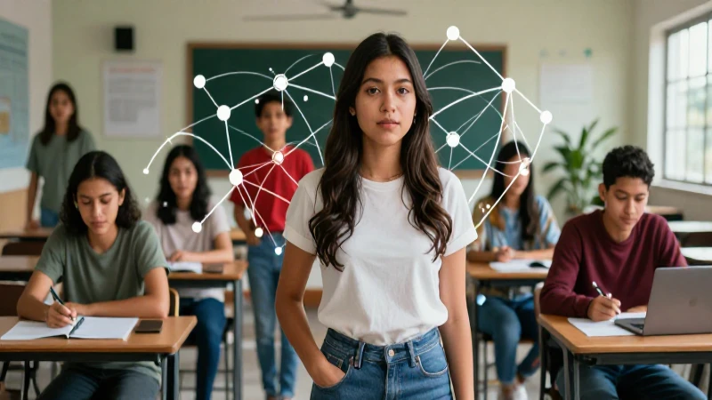 Estudiantes mexicanos modernos con aprendizaje vibrante
