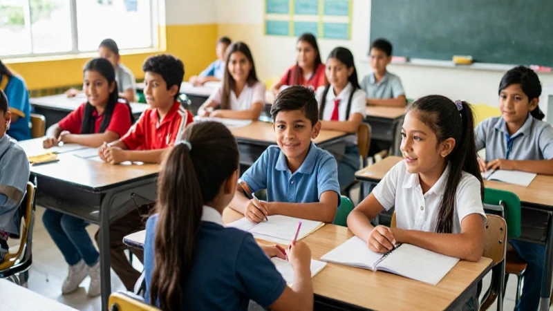 Transforma la educación con la guía oficial de la nueva escuela mexicana 3 Estudiantes mexicanos colaborando feliz en aula moderna