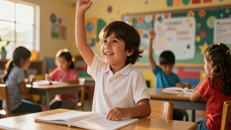 Innovadora propuesta educativa: preescolar mexicana 3 Niño mexicano sonriente en aula educativa