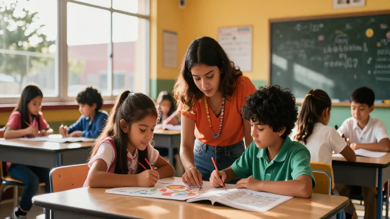 Clase mexicana moderna y vibrante de estudiantes