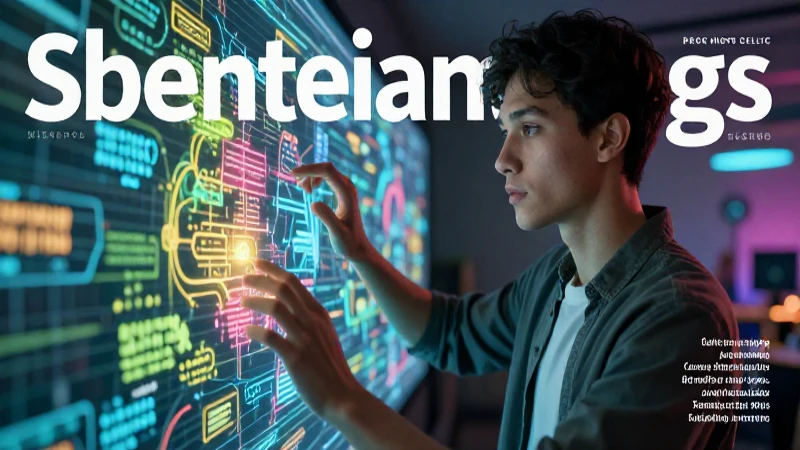 Joven educador interactúa con hologramas educativos