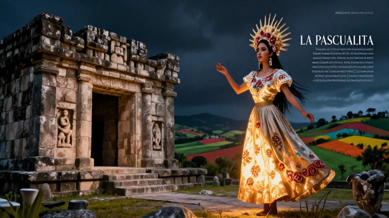 Ilustración cultural de La Pascualita en México