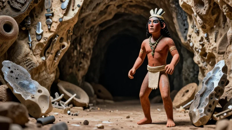 Ilustración moderna de figura prehistórica