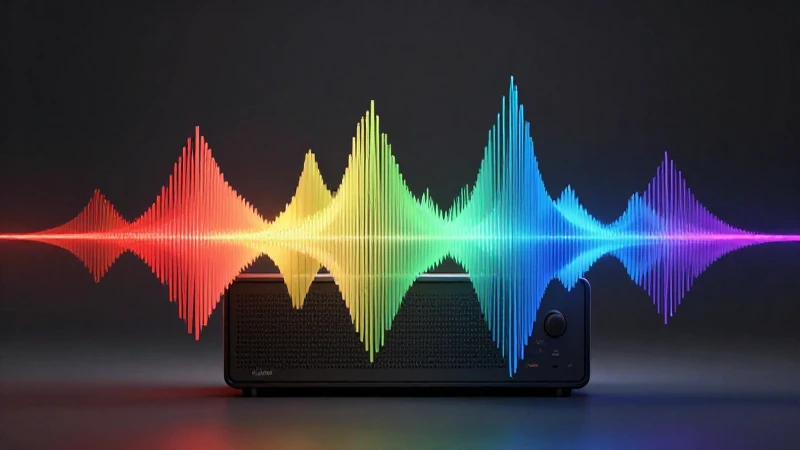 Radio minimalista con ondas abstractas dinámicas