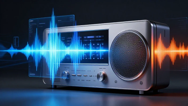 La Radio: Historia, Definición y Concepto Esencial 7 Radio vintage digital con estética mexicana futurista