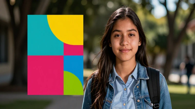 Estudiante mexicano en blog educativo, diseño dinámico y vibrante