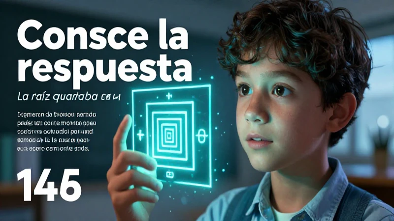 Ilustración educativa sobre la raíz cuadrada de 144