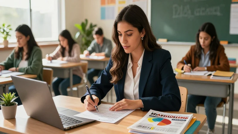 Educador mexicano enfocado en su clase luminosa