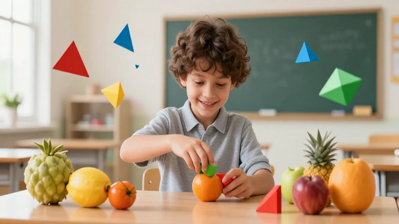 La suma de dos números: cálculo entre diferencia y suma 5 Estudiante alegre aprende la suma real