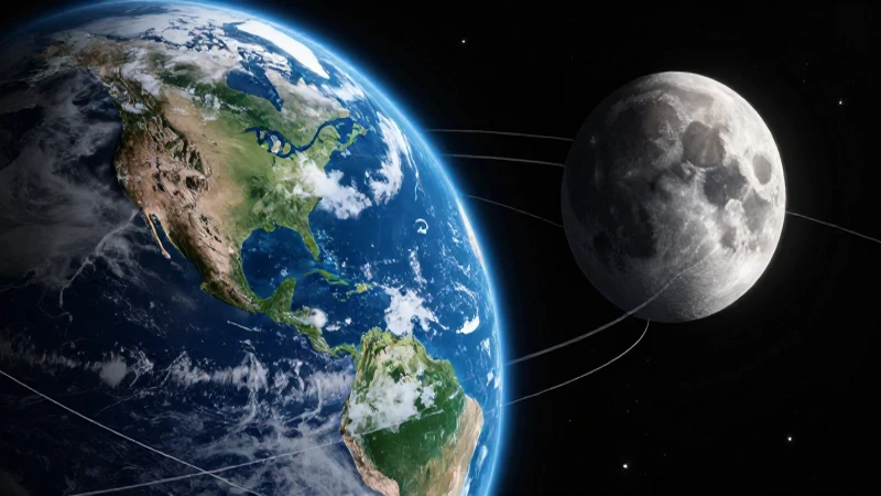 Dramática órbita de Tierra y Luna