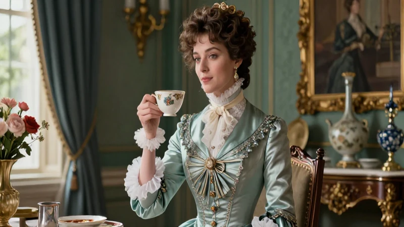 La victoriana: etapas y características de la época 3 Elegante dama victoriana bebiendo té