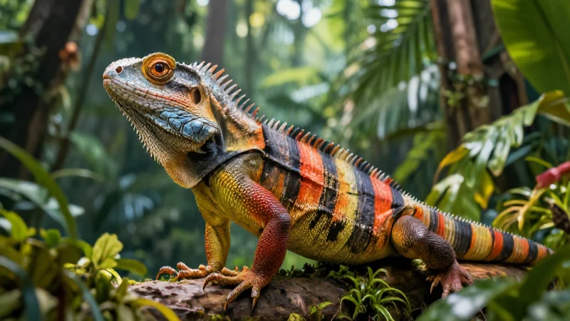 Lémur vibrante y realista en entorno tropical