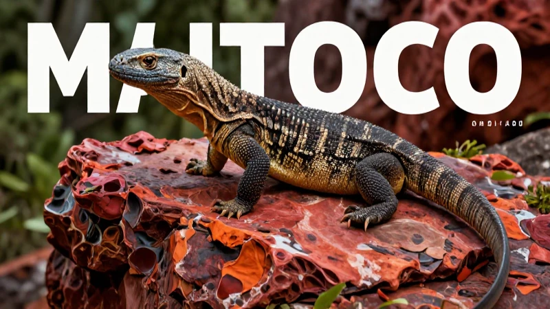 Lagarto majestuoso en roca mexicana vibrante