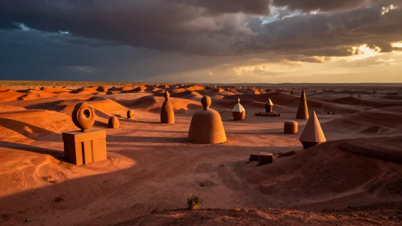 Land Art: Descubre qué es y sus impactantes artistas 5 El Land Art usa arte minimalista en paisajes desérticos
