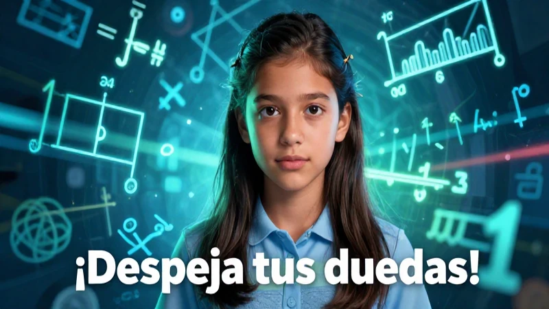 Estudiante enfocado rodeado de fórmulas matemáticas brillantes