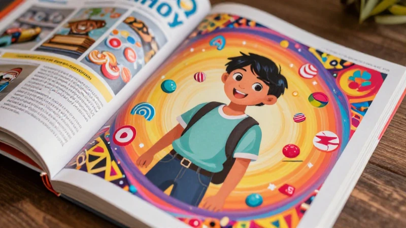 Ilustración educativa vibrante de estudiante mexicano