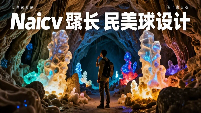 Misterio cristalino: explorador en caverna dramática