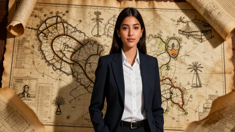 Estudiante mexicano moderno ante mapas antiguos