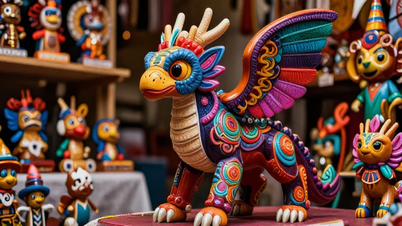 Las leyendas alebrije: Misterios y mitos en México 6 Alebrije vibrante: arte místico mexicano