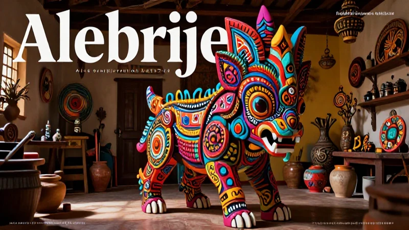 Las leyendas alebrije: Misterios y mitos en México 8 Alegre mágico, arte detallado y vibrante