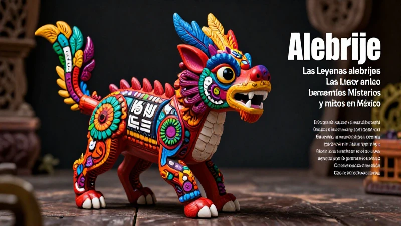 Las leyendas alebrije: Misterios y mitos en México 4 Alebrijes vibrantes y detallados, arte mexicano tradicional