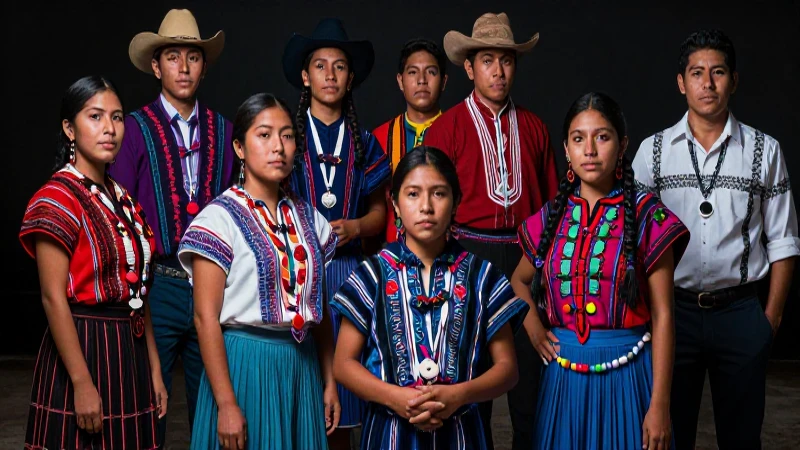 Jóvenes mexicanos vibrantes en composición cinematográfica y detallada