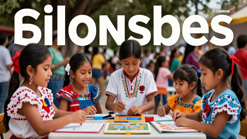 Niños mexicanos tradicionales usando recursos modernos