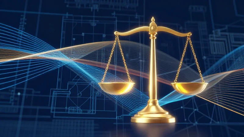 Escudo de justicia digital azul y oro