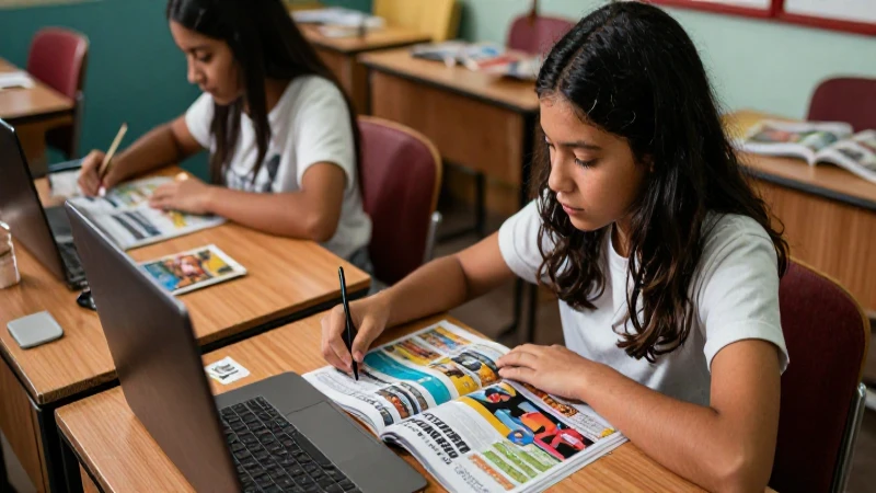 Estudiante mexicano organizando escritorio