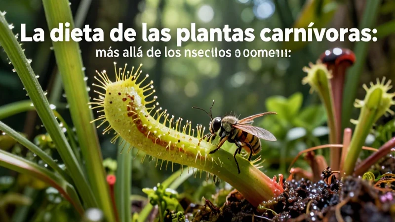 Plantas carnívoras cazando insectos en la jungla