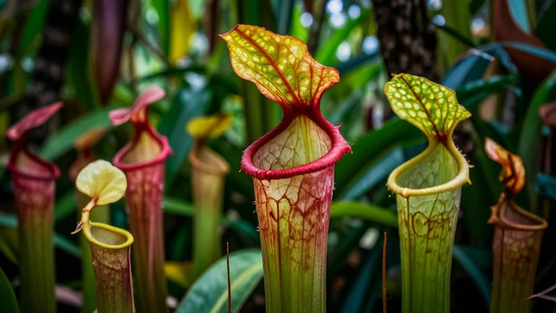 Planta vibrante en entorno tropical de alta calidad