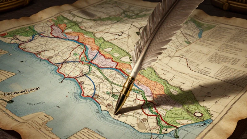 Parchment con mapas borbónicos en detalle