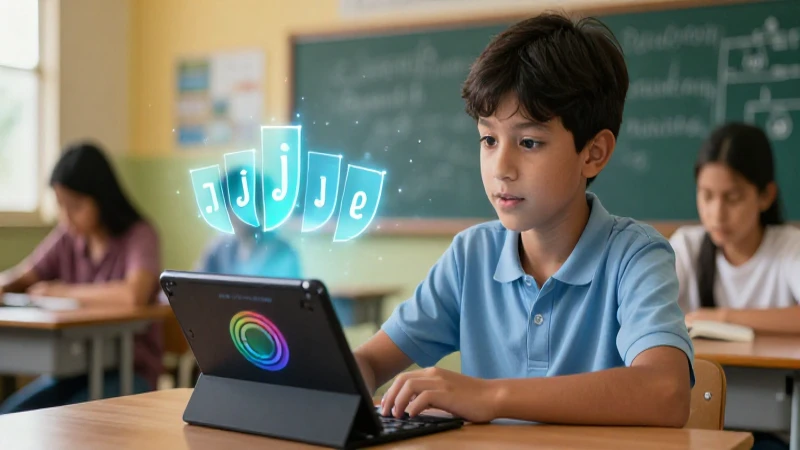 Las sílabas: Aprende a identificar palabras de 5 sílabas 8 Estudiante joven enfocado en aprendizaje digital