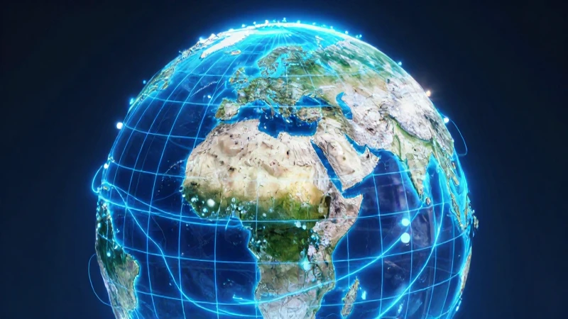Globo 3D futurista de Tokio con líneas azules
