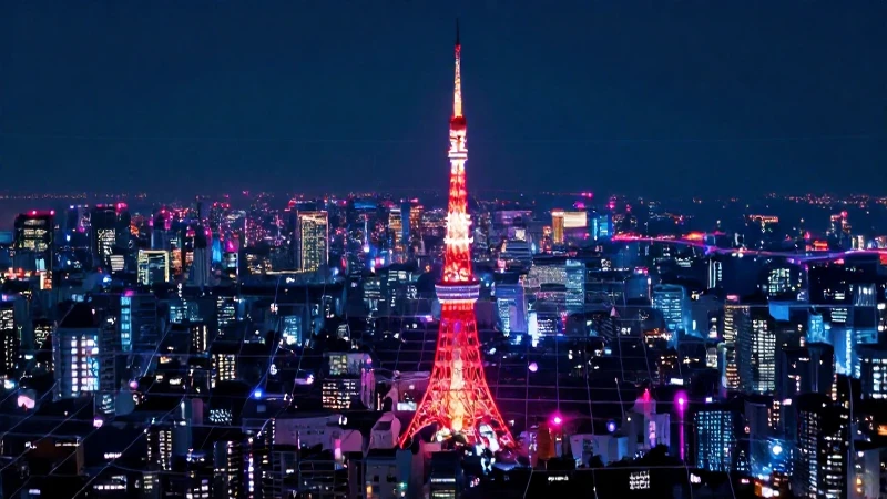 Visualización vibrante de datos geográficos de Tokio