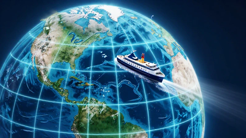 Ilustración detallada de nave sobre globo