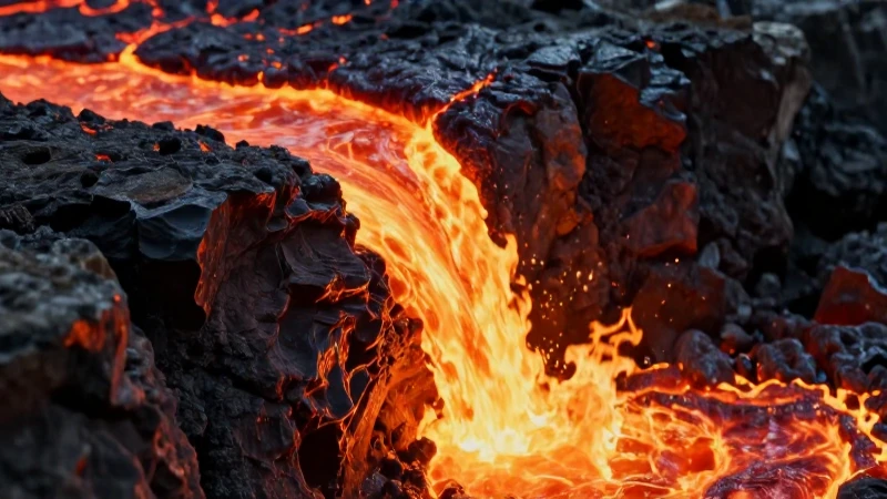 Lava: Qué es, historia, definición y concepto explicados 4 Detalle geológico de magma incandescente vibrante
