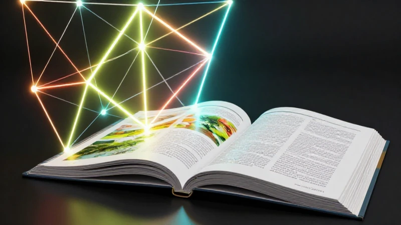 Geometría luminosa en libro con estilo revista