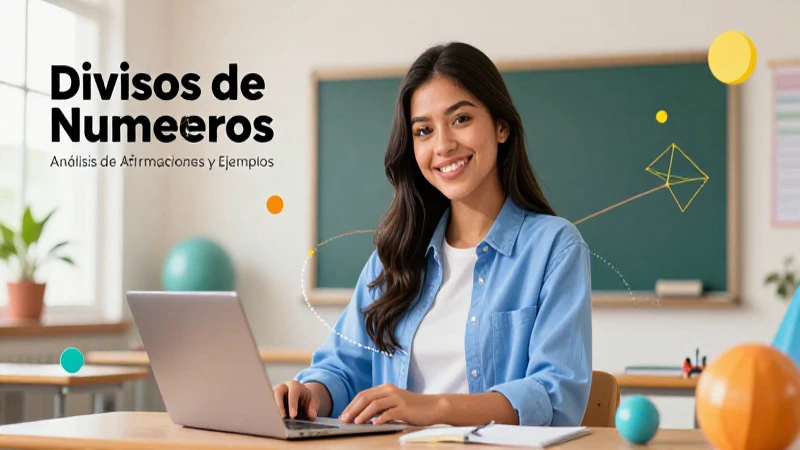 Divisores de Números: Análisis de Afirmaciones y Ejemplos 6 Ilustración vibrante de análisis sobre divisores
