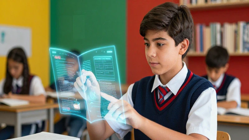 Lectura para adolescentes: Una odisea virtual en un club 3 Estudiante moderno usa interfaz holográfica de aprendizaje