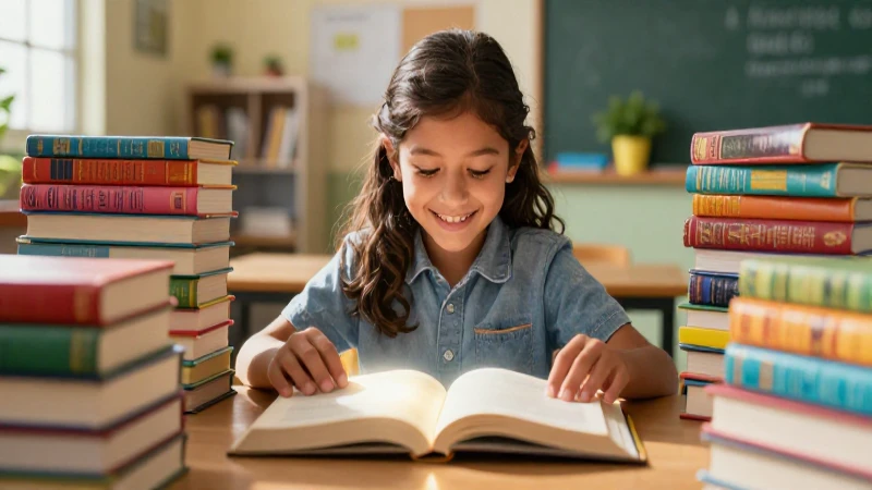 Niño feliz lee libro en moderno entorno escolar mexicano