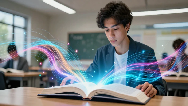 Estudio vibrante con estudiante enfocado y moderno