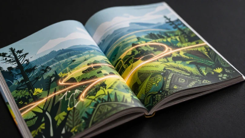 Ilustración conceptual con diseño educativo y luz vibrante