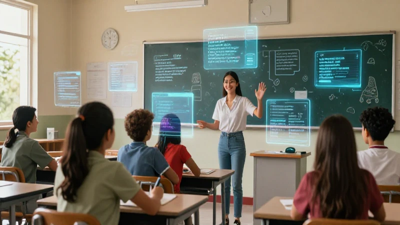 Lenguaje de programación: Dominando los lenguajes clave 7 Aula mexicana futurista con estudiantes programando