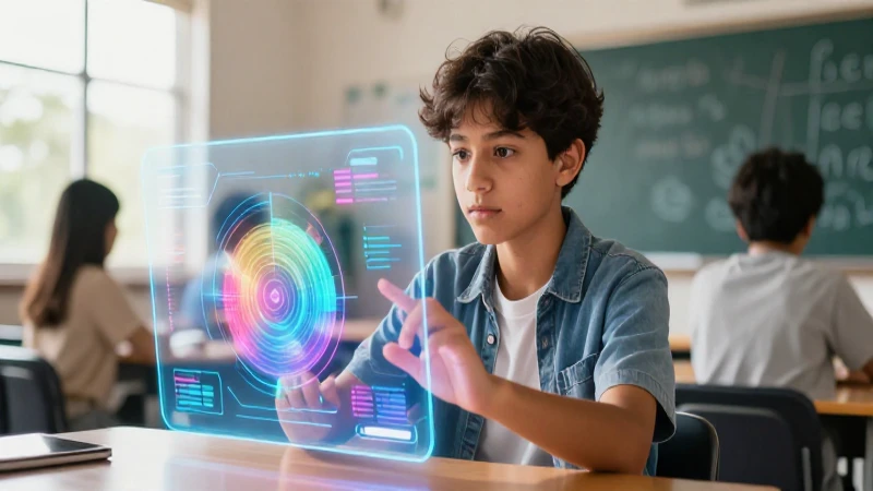 Joven estudiante mexicano aprende con tecnología holográfica