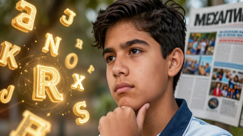 Léxica: concepto, ejemplos y su importancia en la lengua 6 Estudiante mexicano con símbolos brillantes y luz dorada
